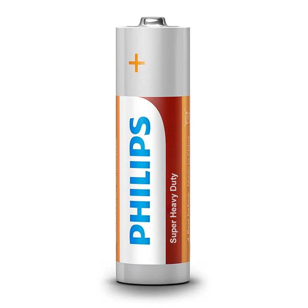 12 Pack AA Philips Zinc Chloride Batteries R6 1.5V Super Heavy Duty Use Double A