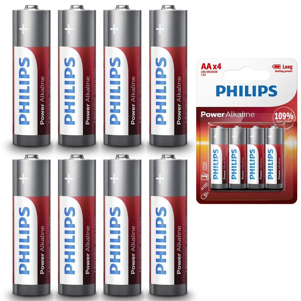 48Pc AA Batteries Philips Power Alkaline LR6 1.5V Bulk Long Lasting Exp 2026 Max