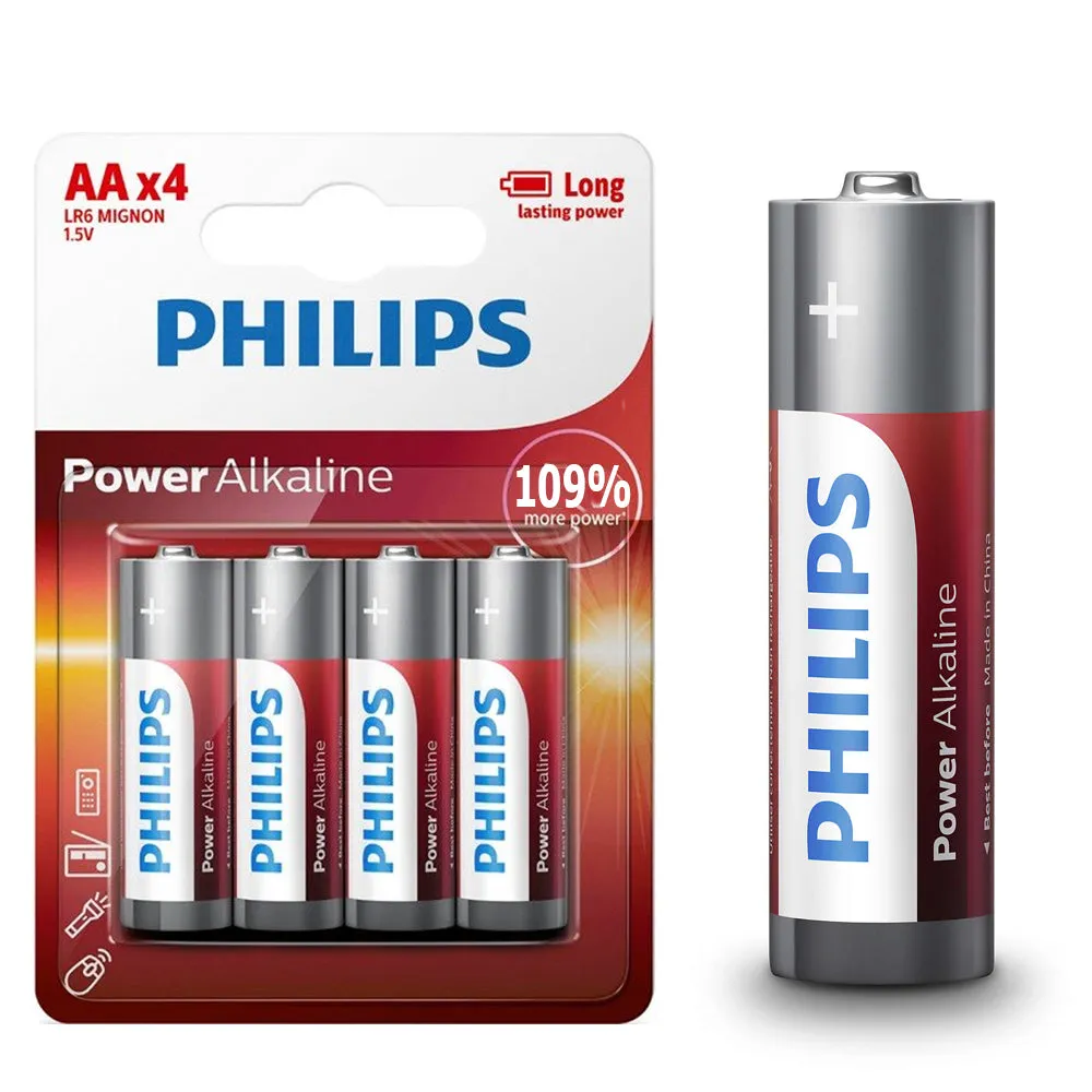48Pc AA Batteries Philips Power Alkaline LR6 1.5V Bulk Long Lasting Exp 2026 Max