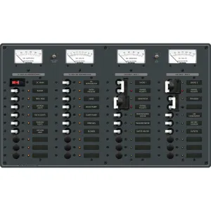 Blue Sea 8086 AC 3 Sources  12 Positions/DC Main  19 Position Toggle Circuit Breaker Panel - White Switches [8086]
