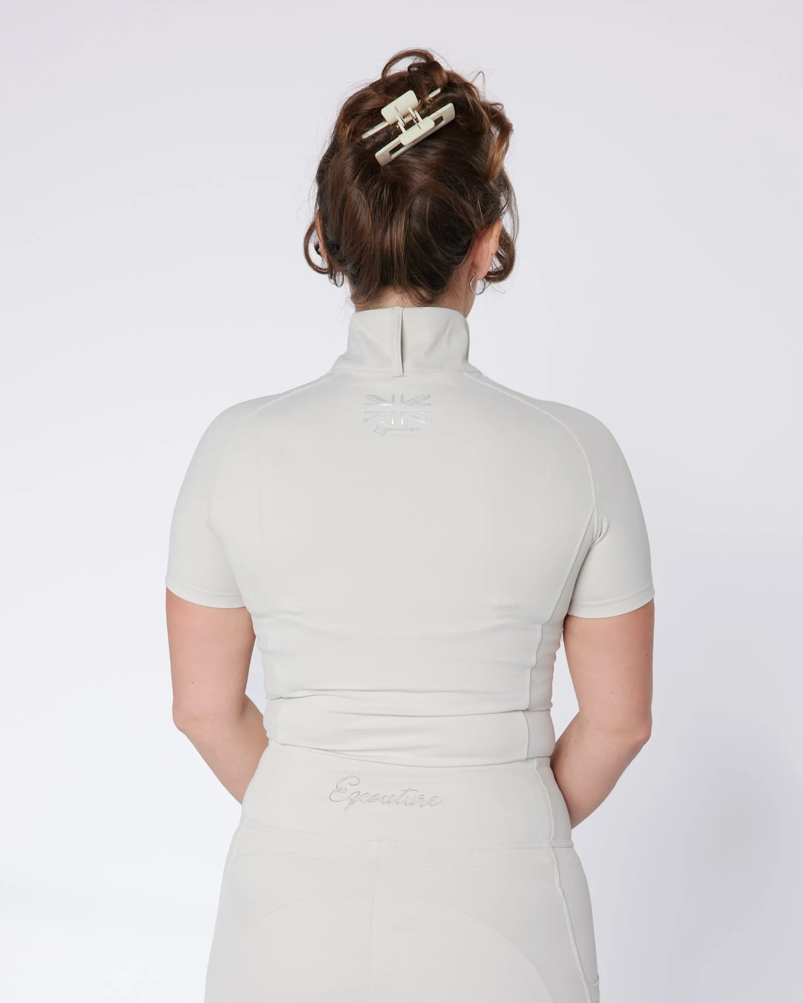 Competition Equestrian Base Layer Short Sleeved Show Shirt - Platinum
