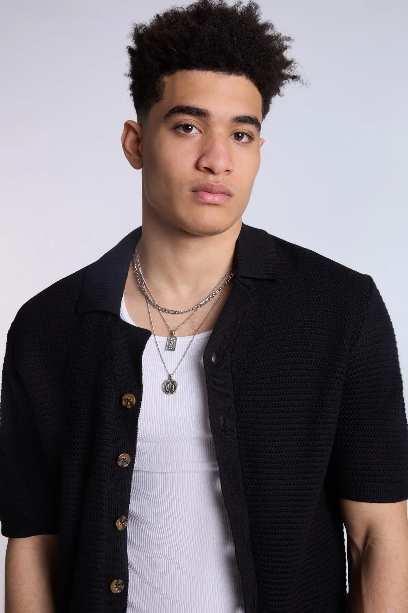 Cotton Crochet Short Sleeve Shirt