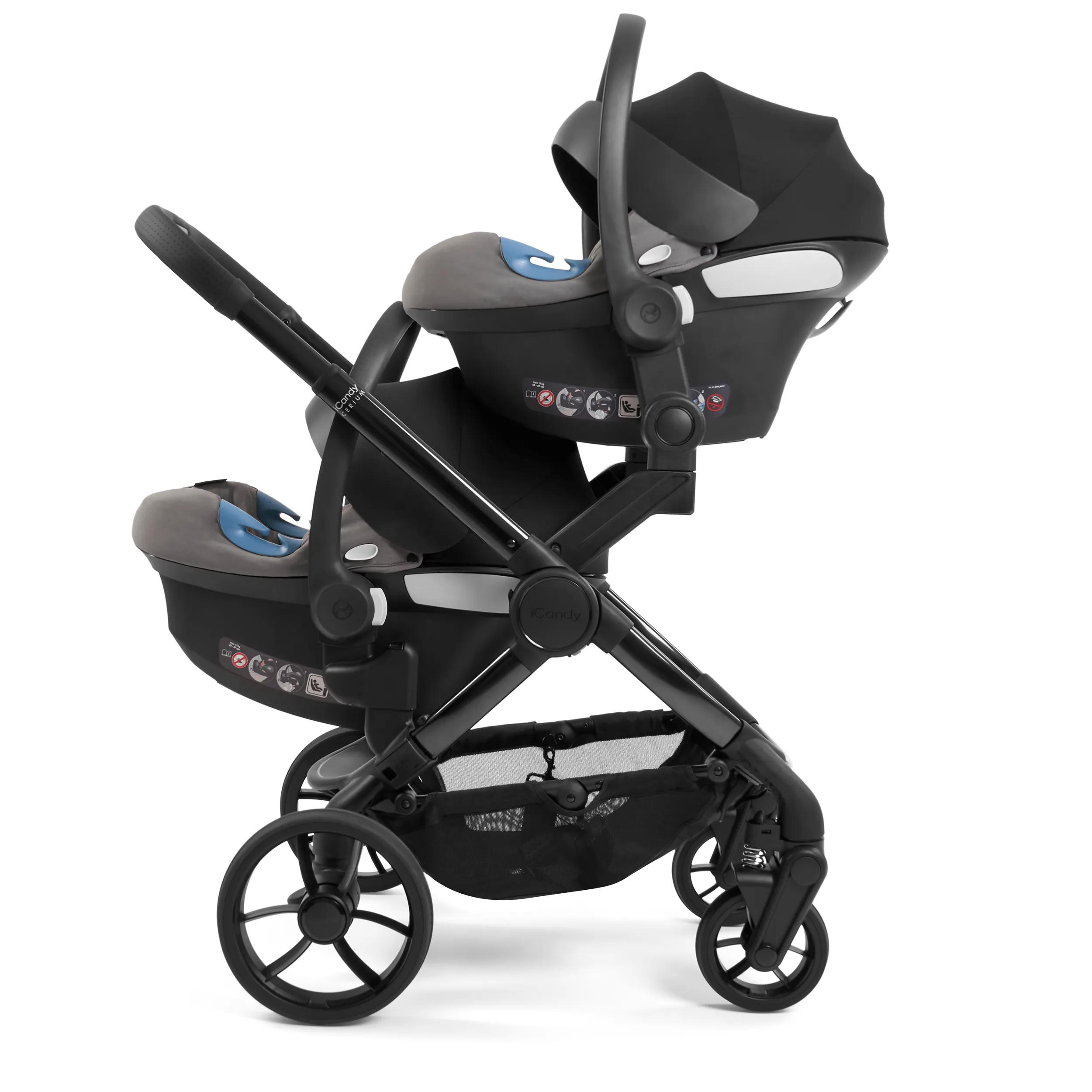 iCandy Peach 7 Cerium Twin Complete Cybex Bundle in Black