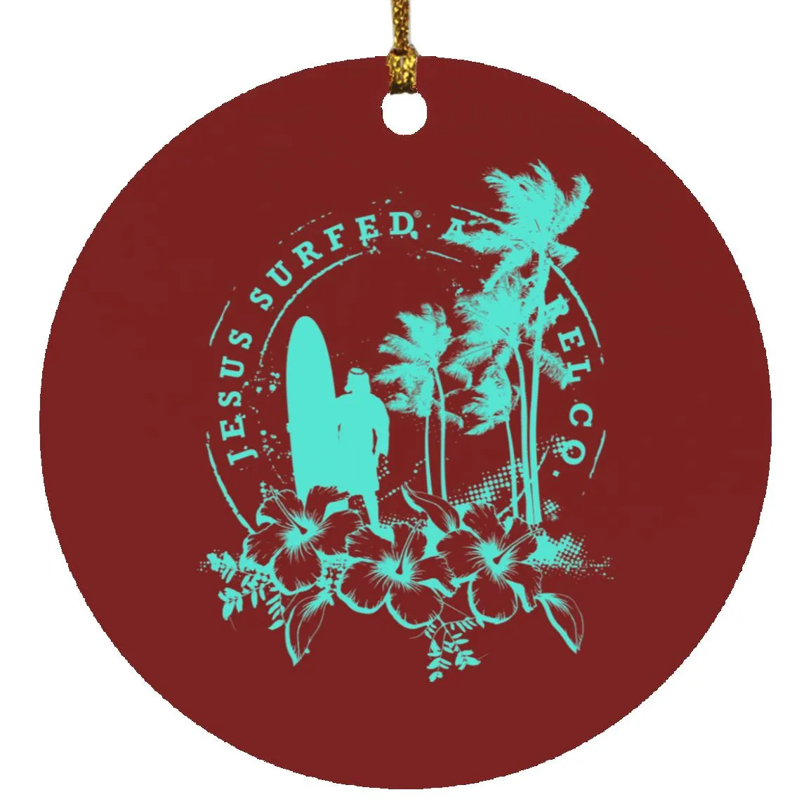 Jesus Surfed Apparel - Circle Ornament