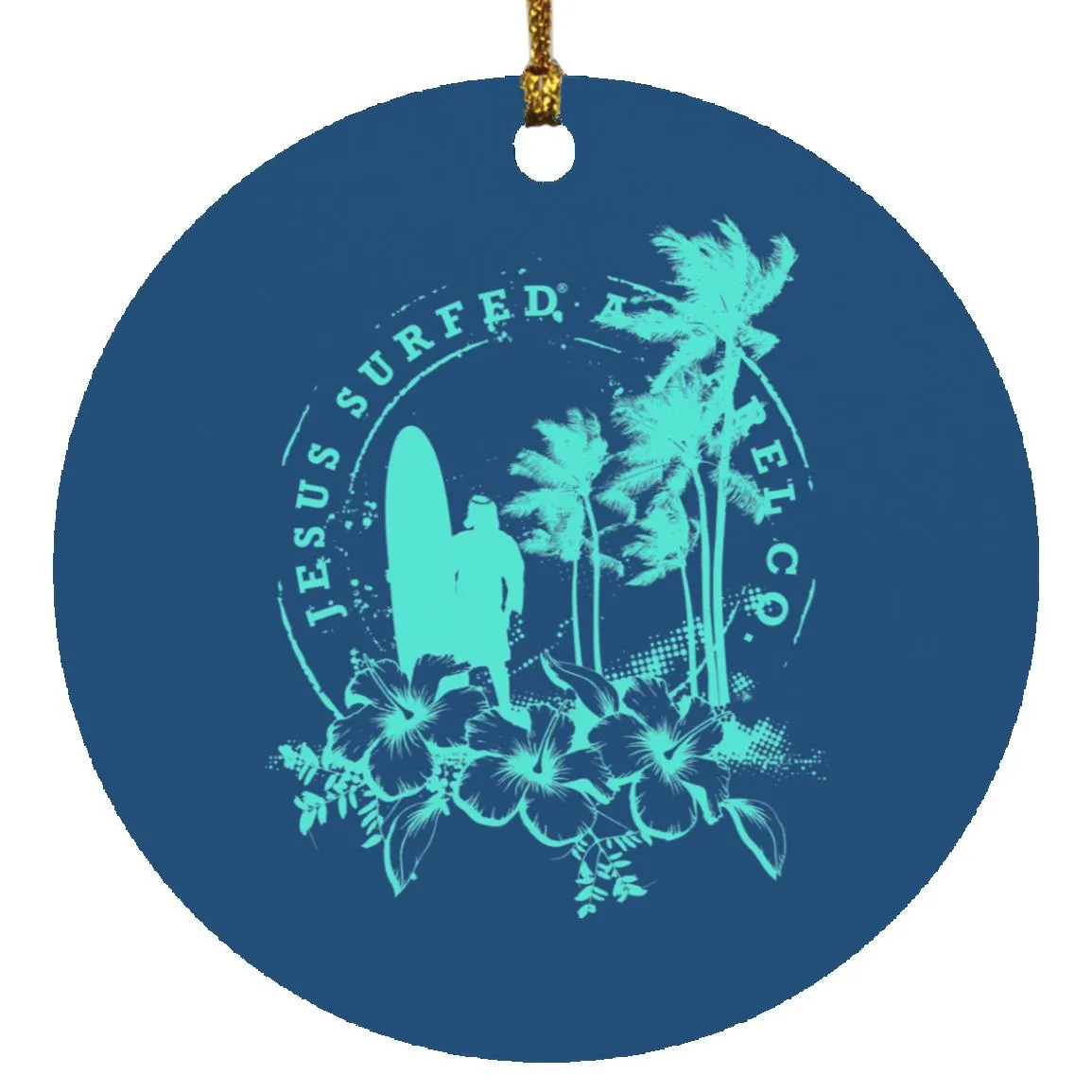 Jesus Surfed Apparel - Circle Ornament