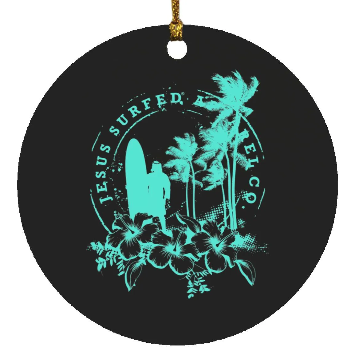 Jesus Surfed Apparel - Circle Ornament