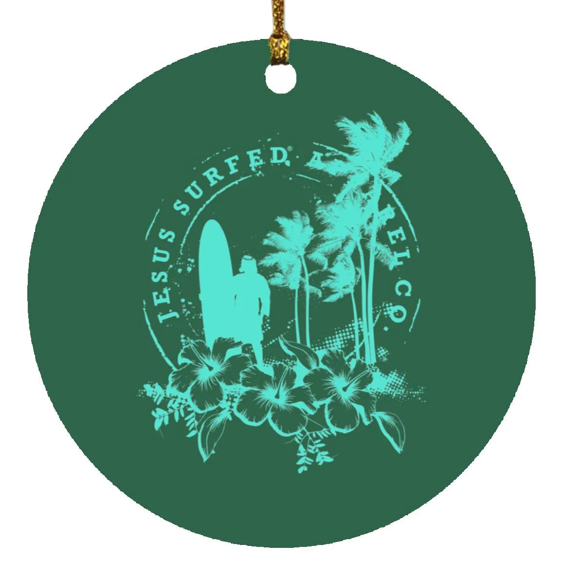 Jesus Surfed Apparel - Circle Ornament