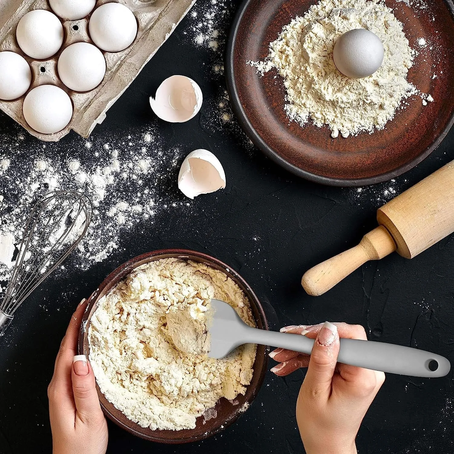Silicone Spatula - Rubber Spatula - 600F Heat Resistant Baking Spoon & Spatulas (28cm)