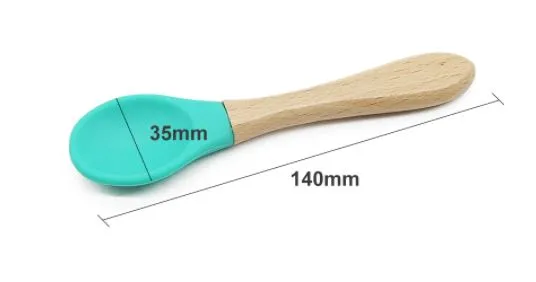 Silicone Spoons with the wooden handle (Dusty Rose & Mustard)